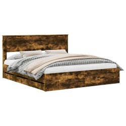 Cadre de lit Chêne fumé 200 x 200 cm Bois Ingénierie 545238545238