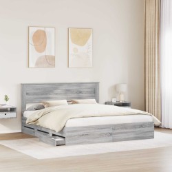 Cadre de lit Gris Sonoma 200 x 200 cm Bois Ingénierie 545239545239