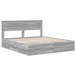 Cadre de lit Gris Sonoma 200 x 200 cm Bois Ingénierie 545239545239