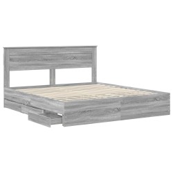 Cadre de lit Gris Sonoma 200 x 200 cm Bois Ingénierie 545239545239