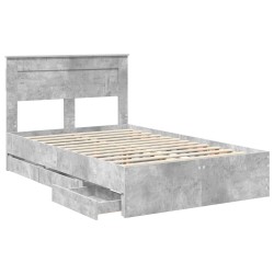 Cadre de lit Gris béton 135 x 190 cm Bois Ingénierie 545241545241