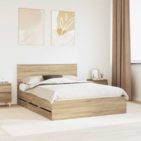 Cadre de lit Chêne Sonoma 150 x 200 cm Bois Ingénierie 545247545247