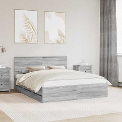 Cadre de lit Gris Sonoma 160 x 200 cm Bois Ingénierie 545248545248