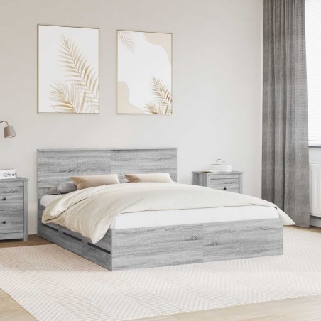 Cadre de lit Gris Sonoma 160 x 200 cm Bois Ingénierie 545248545248