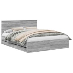 Cadre de lit Gris Sonoma 160 x 200 cm Bois Ingénierie 545248545248