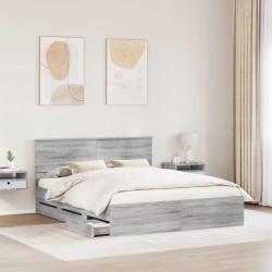 Cadre de lit Gris Sonoma 160 x 200 cm Bois Ingénierie 545248545248