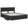 Cadre de lit avec tiroir Noir 160 x 200 cm Bois Ingénierie 545251545251