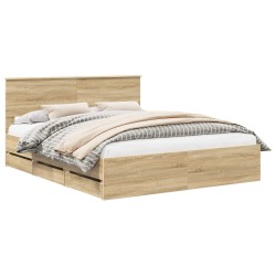Cadre de lit Chêne Sonoma 160 x 200 cm Bois Ingénierie 545252545252