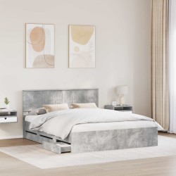 Cadre de lit Gris béton 160 x 200 cm Bois Ingénierie 545253545253