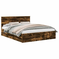 Cadre de lit Chêne fumé 160 x 200 cm Bois Ingénierie 545254545254