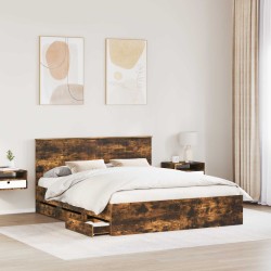Cadre de lit Chêne fumé 160 x 200 cm Bois Ingénierie 545254545254