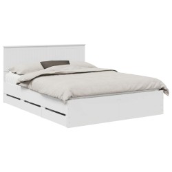 Cadre de lit avec tiroir Blanc 150 x 200 cm Bois Ingénierie 545255545255
