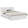 Cadre de lit avec tiroir Blanc 150 x 200 cm Bois Ingénierie 545255545255