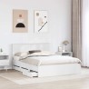 Cadre de lit avec tiroir Blanc 150 x 200 cm Bois Ingénierie 545255545255