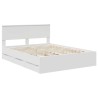 Cadre de lit avec tiroir Blanc 150 x 200 cm Bois Ingénierie 545255545255