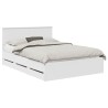 Cadre de lit avec tiroir Blanc 140 x 190 cm Bois Ingénierie 545256545256
