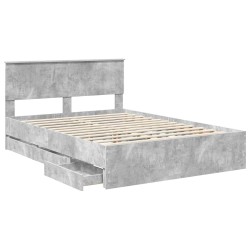 Cadre de lit Gris béton 140 x 200 cm Bois Ingénierie 545269545269