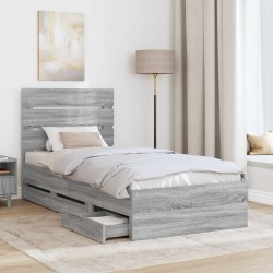 Cadre de lit Gris Sonoma 90 x 200 cm Bois Ingénierie 545286545286