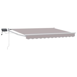 Store rétractable manuel avec LEDs Gris clair 3,5 x 2,5 m 545289545289