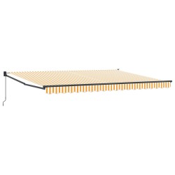 Auvent rétractable manuel Jaune et blanc 4 x 2 m 545332545332