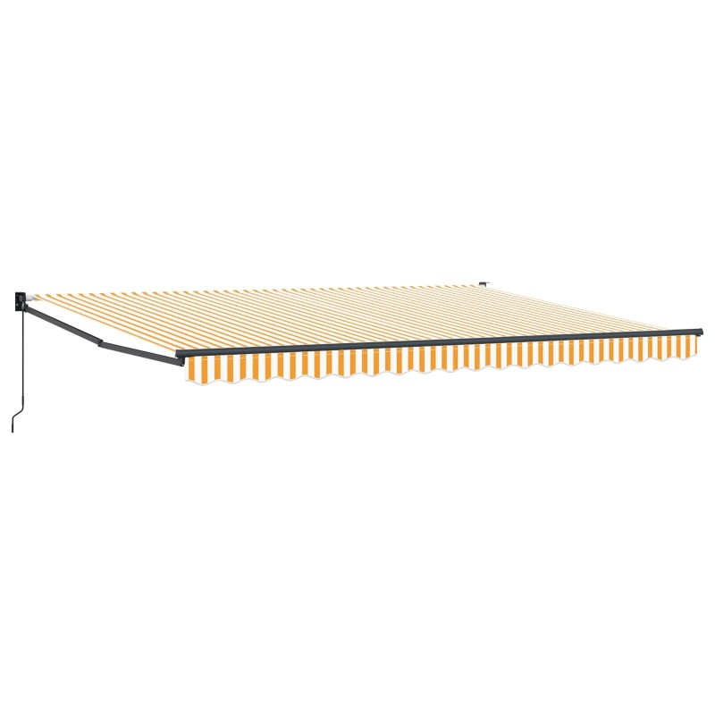 Auvent rétractable manuel Jaune et blanc 4 x 2 m 545332545332