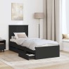 Cadre de lit avec tiroir Noir 75 x 190 cm Bois Ingénierie 545388545388