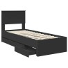 Cadre de lit avec tiroir Noir 75 x 190 cm Bois Ingénierie 545388545388