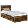 Cadre de lit avec tiroir Chêne fumé 90 x 200 cm Bois Ingénierie 545389545389