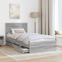 Cadre de lit Gris Sonoma 100 x 200 cm Bois Ingénierie 545390545390