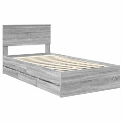 Cadre de lit Gris Sonoma 100 x 200 cm Bois Ingénierie 545390545390