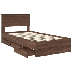 Cadre de lit Chêne brun 100 x 200 cm Bois Ingénierie 545391545391