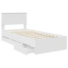 Cadre de lit avec tiroir Blanc 90 x 200 cm Bois Ingénierie 545392545392