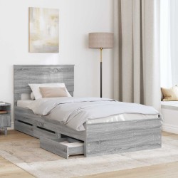 Cadre de lit Gris Sonoma 90 x 200 cm Bois Ingénierie 545396545396