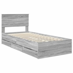 Cadre de lit Gris Sonoma 90 x 200 cm Bois Ingénierie 545396545396