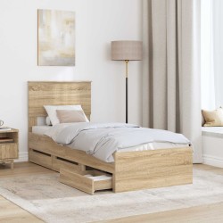 Cadre de lit Chêne Sonoma 75 x 190 cm Bois Ingénierie 545398545398