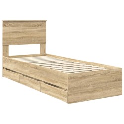 Cadre de lit Chêne Sonoma 75 x 190 cm Bois Ingénierie 545398545398