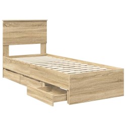Cadre de lit Chêne Sonoma 75 x 190 cm Bois Ingénierie 545398545398