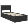 Cadre de lit avec tiroir Noir 90 x 190 cm Bois Ingénierie 545407545407