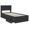 Cadre de lit avec tiroir Noir 90 x 190 cm Bois Ingénierie 545407545407