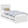 Cadre de lit avec tiroir Blanc 75 x 190 cm Bois Ingénierie 545408545408