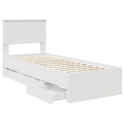 Cadre de lit avec tiroir Blanc 75 x 190 cm Bois Ingénierie 545408545408