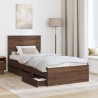 Cadre de lit avec tiroir Chêne brun 90 x 190 cm Bois Ingénierie 545413545413