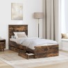 Cadre de lit avec tiroir Chêne fumé 75 x 190 cm Bois Ingénierie 545414545414