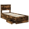 Cadre de lit avec tiroir Chêne fumé 75 x 190 cm Bois Ingénierie 545414545414