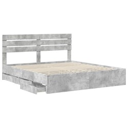 Cadre de lit Gris béton 180 x 200 cm Bois Ingénierie 545415545415