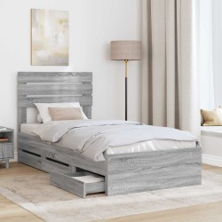 Cadre de lit Gris Sonoma 75 x 190 cm Bois Ingénierie 545418545418