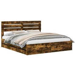 Cadre de lit Chêne fumé 180 x 200 cm Bois Ingénierie 545422545422
