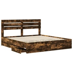 Cadre de lit Chêne fumé 180 x 200 cm Bois Ingénierie 545422545422