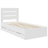 Cadre de lit avec tiroir Blanc 75 x 190 cm Bois Ingénierie 545423545423