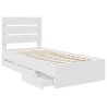 Cadre de lit avec tiroir Blanc 75 x 190 cm Bois Ingénierie 545423545423